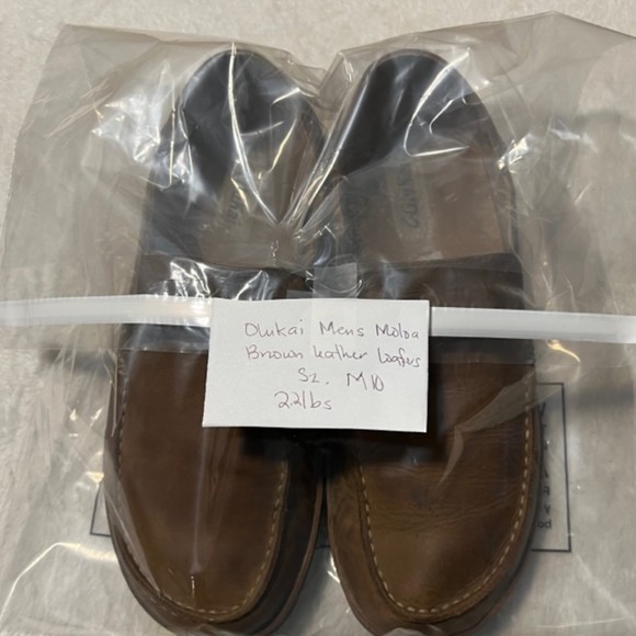 Olukai Mens US Sz 10M Moloa Brown Leather Slip On Loafer Shoes - Picture 11 of 11